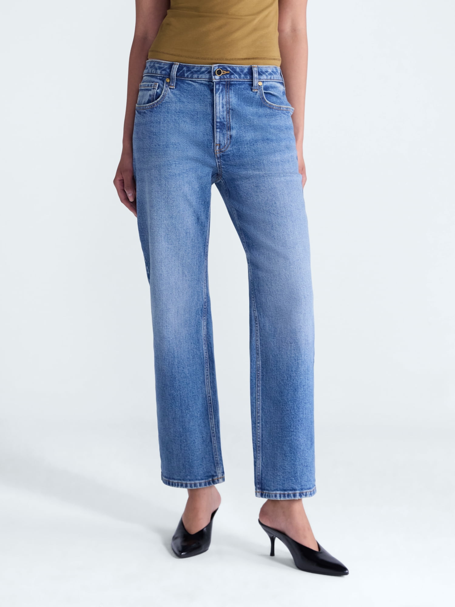 Scoop Women’s and Women's Plus The Stanton Stovepipe Jeans, 30'' Inseam, Sizes 0-28W
