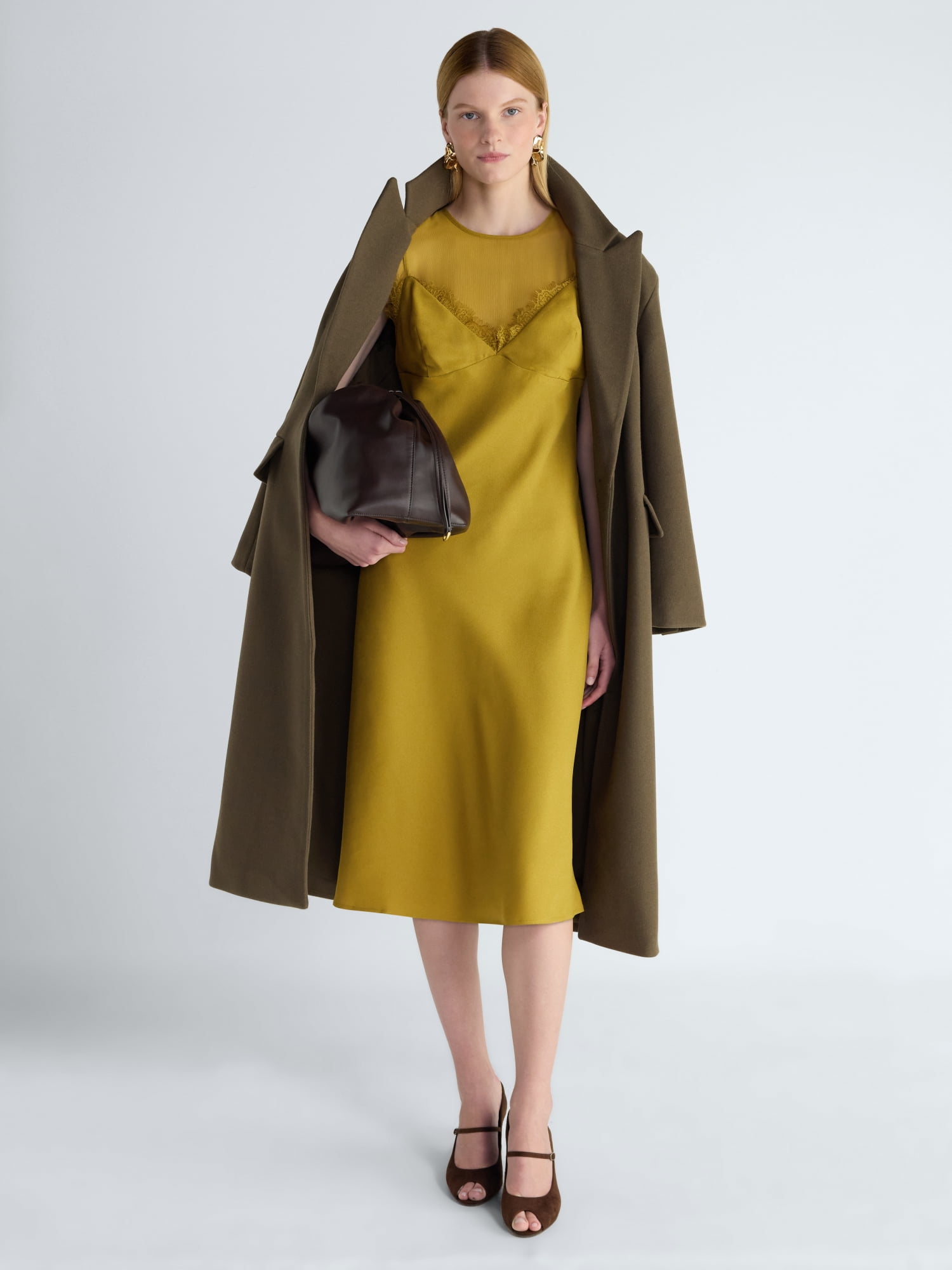 Women's and Women's Plus Mix Media Midi Dress, Sizes XS-4X