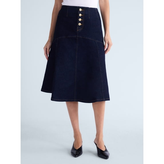 Scoop Women's and Women’s Plus Flare Midi Skirt, Sizes XS-4X