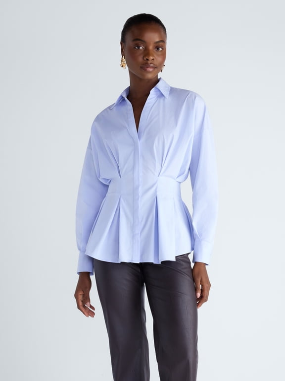 Women's and Women's Plus Pleated Shirt with Dolman Sleeves, Sizes XS-4X