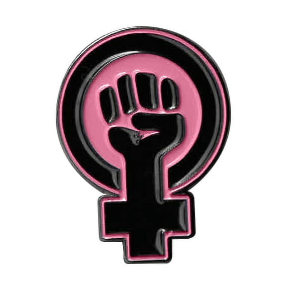 WOMAN POWER ENAMEL PIN - Matt Stewart Art's "WOMAN POWER" Backpack Enamel Lapel Pin - 1.25" x 0.875"