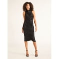 thumbnail image 1 of Sofia Jeans Women's Halter Dress with Gathered Front, Below the Knee Length, Sizes XS-XXL, 1 of 4
