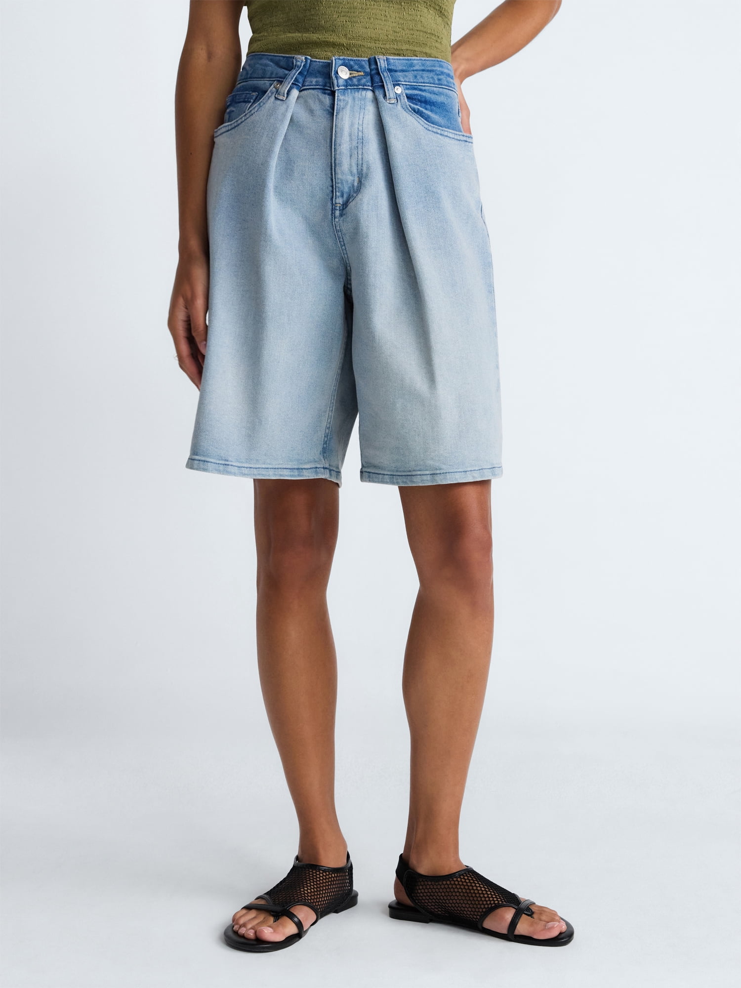 Scoop Women's and Women's Plus Mid-Rise Shorts, 9'' Inseam, Sizes 0-26W