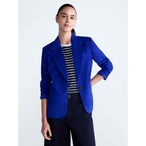 Free Assembly Women's and Women's Plus The Belmont Single Breasted Corduroy Blazer, Sizes XS-4X