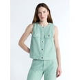 thumbnail image 1 of Free Assembly Women's and Women's Plus Button Front Sleeveless Denim Top, Sizes XS-4X, 1 of 6