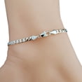 thumbnail image 1 of WOMEN'S 925 STERLING SILVER CUBAN LINK CHAIN 4mm 10" FASHION BLING ANKLET BRACELET, 1 of 3