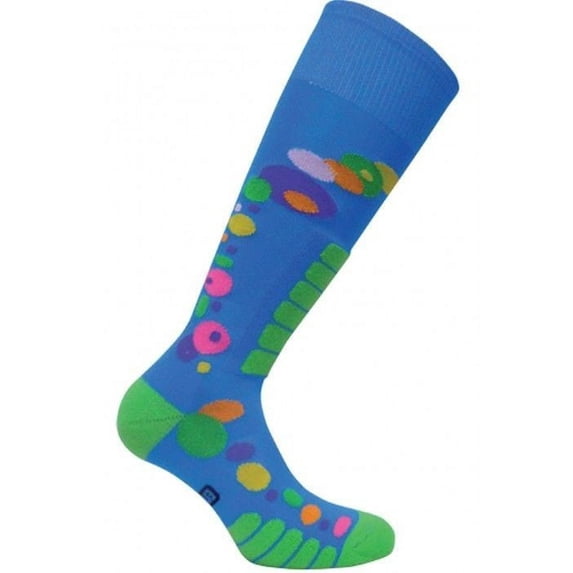 WOMEN'S EURO SKI "FREE-STYLE SILVER" SOCKS (ROYAL) SIZE: LARGE 10-12