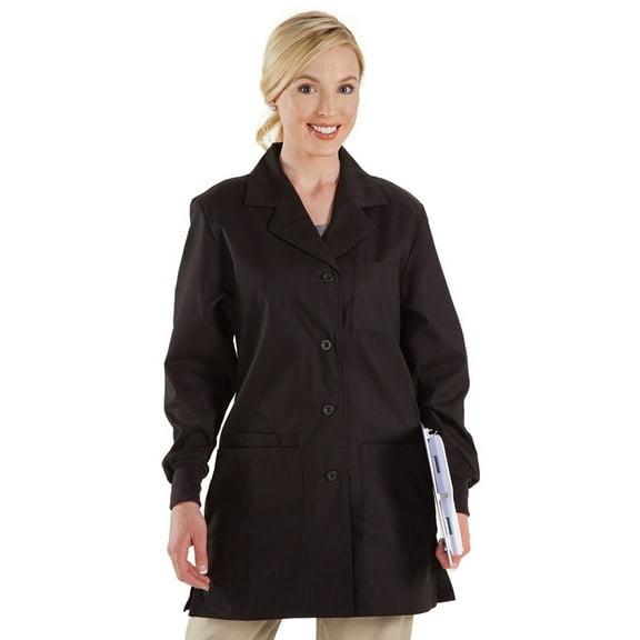 WOMEN'S FASHON LAB COAT BLK M