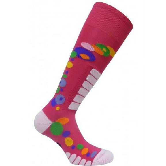 WOMEN'S FREE-STYLE SILVER SKI SOCKS #0816W (FUCHSIA) SMALL (5-7)