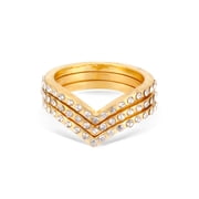 WOMENS GOLD CRYSTAL 3 PS SIZE 8 RINGS