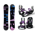 thumbnail image 1 of WOMEN'S RAVEN "SUPREME" 143CM SNOWBOARD PACKAGE + ALTITUDE RIDER S/M BINDINGS 6.5-9 (BLACK/PURPLE), 1 of 4