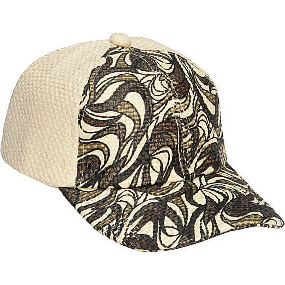 WOMEN'S STRAW ABSTRACT GEOMETRIC BASEBALL CAP