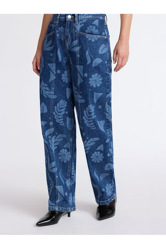 Women's Print Barrel Jeans, Sizes 0-20