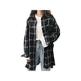 thumbnail image 1 of WOMENS CAMPUS PLAID CHECK SHIRT LONG SLEEVE COTTON BUTTON DOWN BLOUSE TOP, 1 of 5