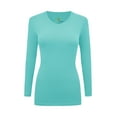 thumbnail image 1 of WOMENS LONG SLEEVE V-NECK T SHIRT WITH SUPER-SOFT STRETCH FABRIC, 1 of 4