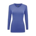 thumbnail image 1 of WOMENS LONG SLEEVE V-NECK T SHIRT WITH SUPER-SOFT STRETCH FABRIC, 1 of 4