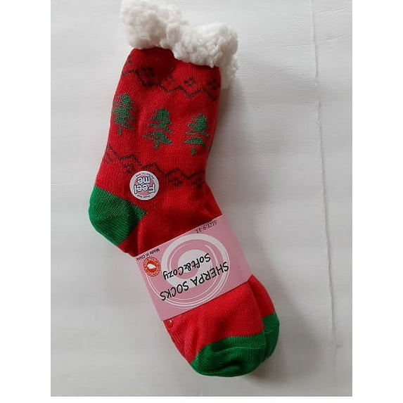 WOMENS WINTER WARM COZY SHERPA NON SKID SLIPPER SOCKS Christmas Gift