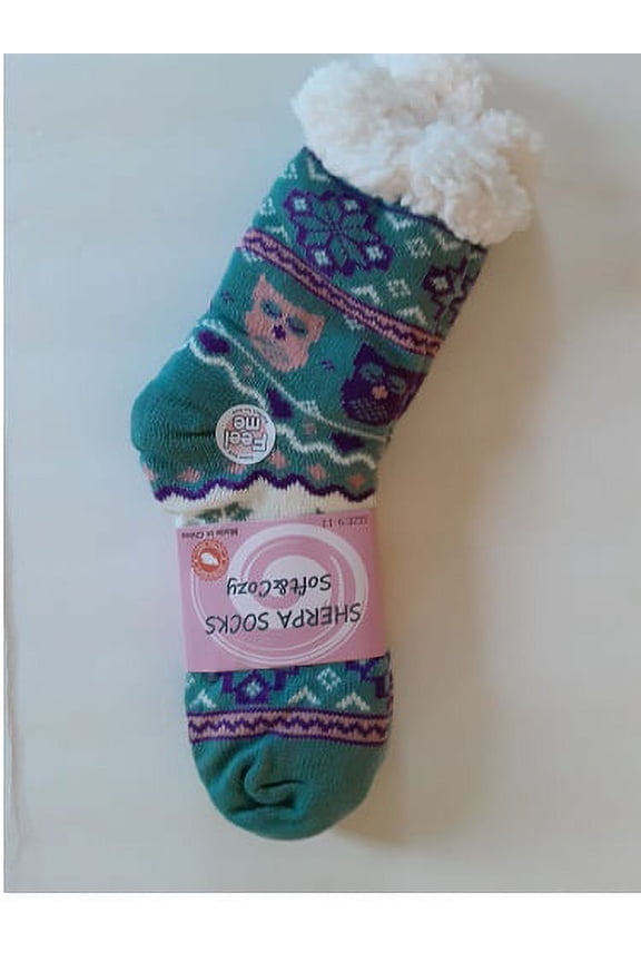 WOMENS WINTER WARM COZY SHERPA NON SKID SLIPPER SOCKS Christmas Gift