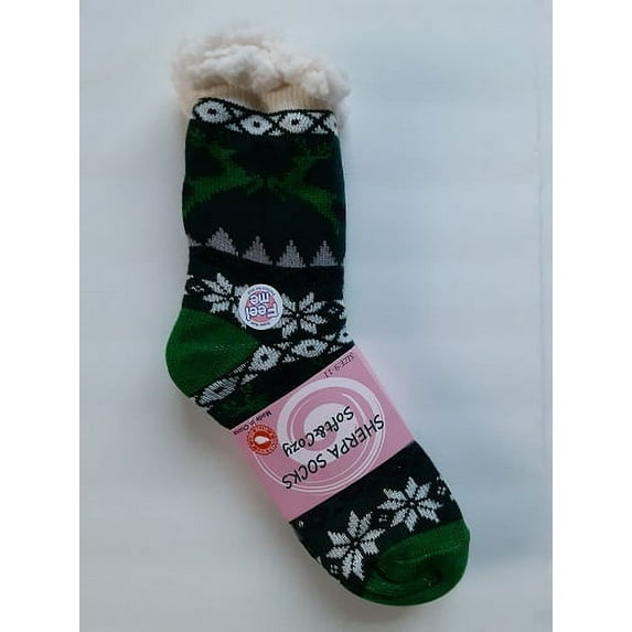 WOMENS WINTER WARM COZY SHERPA NON SKID SLIPPER SOCKS Christmas Gift