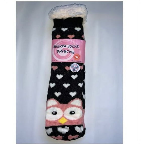 WOMENS WINTER WARM COZY SHERPA NON SKID SLIPPER SOCKS Christmas Gift