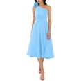 thumbnail image 1 of INSPIRE CHIC Women's One Shoulder Dresses Sleeveless Elegant Bow Cocktail Midi Dress 2XL Light Blue, 1 of 7