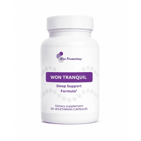 WON TRANQUIL Sleep Support Formula with Melatonin, Chamomile & Valerian | 60 Vegetarian Capsules