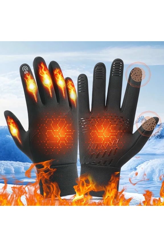 Heated Gloves for Men Women, Winter Heated Gloves Mitten Hand Warmer Touchscreen Gloves Waterproof Touch Thermal Insulated Heated Gloves for Working Skiing Hiking Cycling (M)