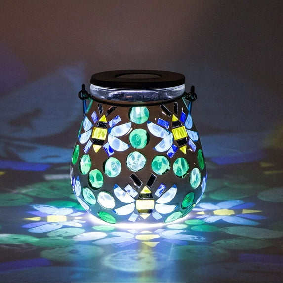 WONDER GARDEN Mosaic Outdoor/Indoor Solar Lights- Waterproof and durable -Patio Decor for Garden Yard Backyard Porch Table Pathway