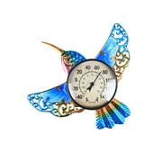 WONDER Garden Thermometer Indoor Outdoor Patio Blue Hummingbird with Waterproof Feature for Outdoor Decor,Weather Resistant