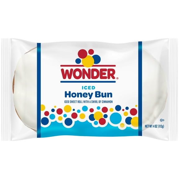 Wonder Iced Honey Bun, Individually Wrapped Pastry Snack, 4 oz