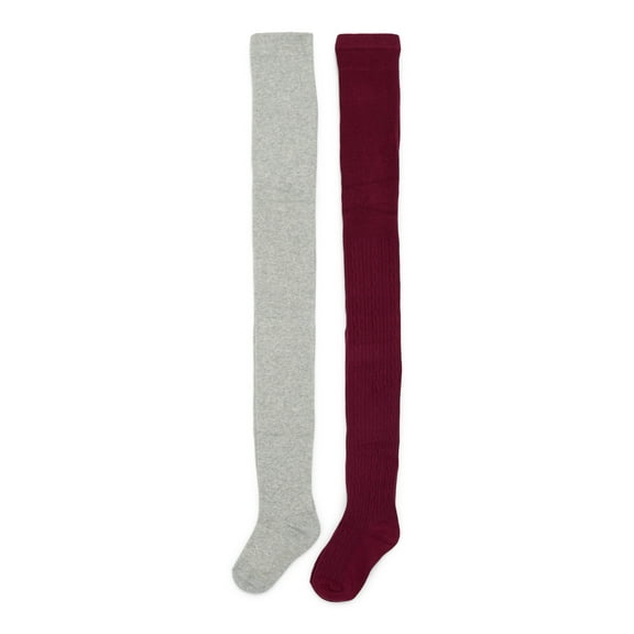 Wonder Nation Girls Cable Knit Tights, 2-Pack, Sizes S-L