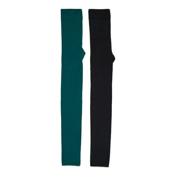 Wonder Nation Girls Footless Tights, 2-Pack, Sizes S-L