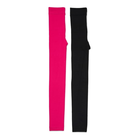 Wonder Nation Girls Footless Tights, 2-Pack, Sizes S-L