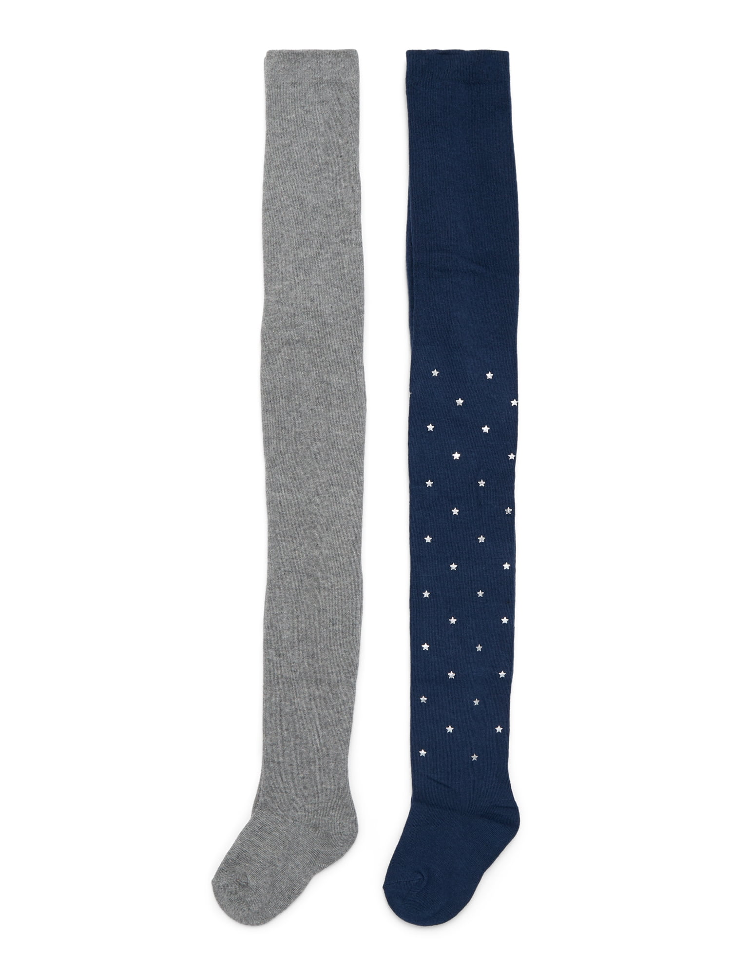 Wonder Nation Girls Star Print Tights, 2-Pack, Sizes S-L