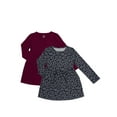thumbnail image 1 of Wonder Nation Girls Play Dress with Long Sleeves, 2-Pack, Sizes 4-18 & Plus, 1 of 3
