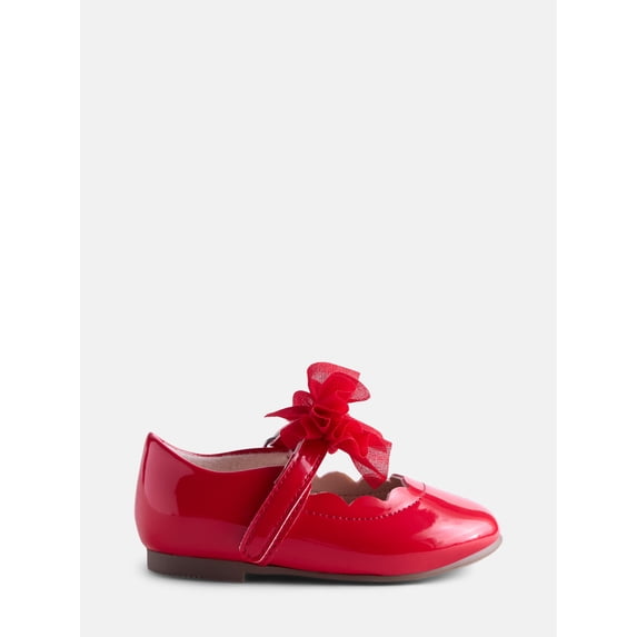Wonder Nation Baby and Toddler Girls Tulle Bow Ballet Flats