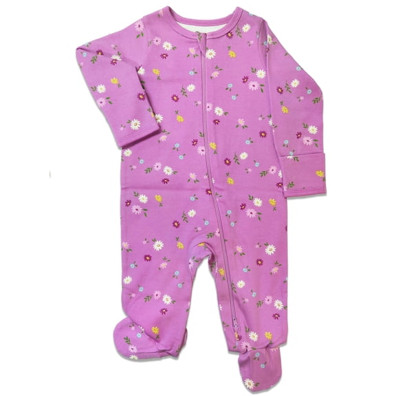 Wonder Nation Baby Gender Neutral Zip Front Footed Sleep N Play Pajamas, Sizes Preemie-6/9 Months