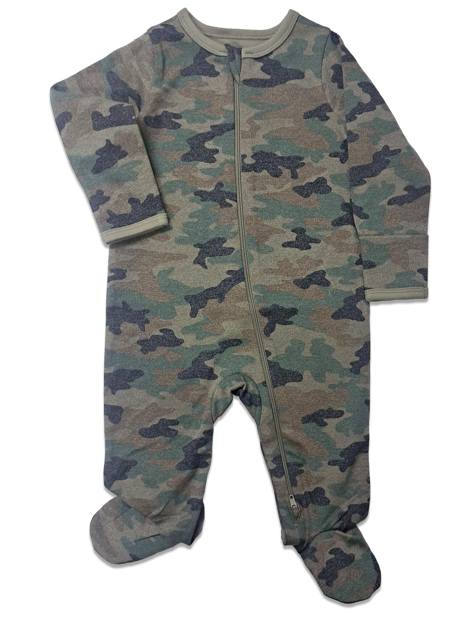 Wonder Nation Baby Gender Neutral Zip Front Footed Sleep N Play Pajamas, Sizes Preemie-6/9 Months