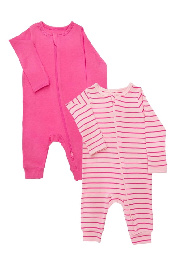 Baby Gender Neutral Zip Front Coverall, 2-Pack, Sizes Preemie-6/9 Months