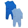 thumbnail image 1 of Wonder So Soft Modal by Wonder Nation Gender Neutral Two-Way Zipper Footless Coverall Pajamas, 2-Pack, Sizes Preemie–6/9 Months, 1 of 1