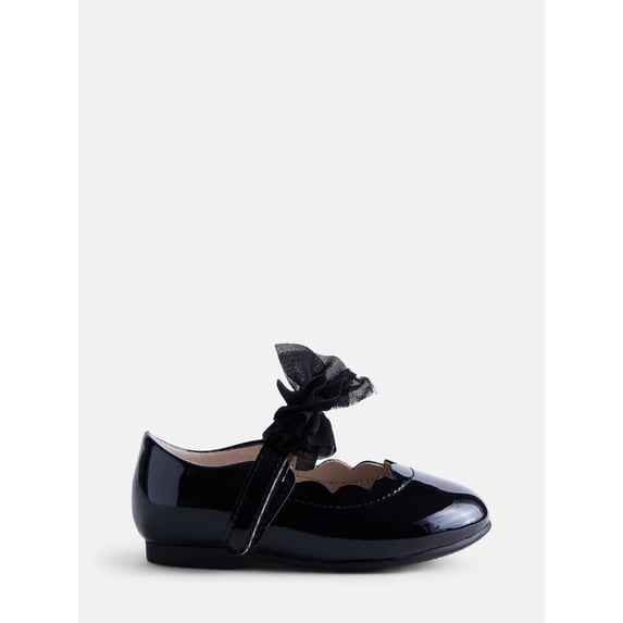 Wonder Nation Baby and Toddler Girls Tulle Bow Ballet Flats