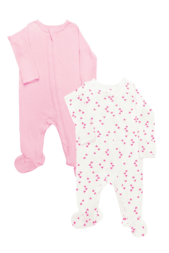 Baby Gender Neutral Zip Front Footed Sleep N Play Pajamas, 2-Pack, Sizes Preemie-6/9 Months