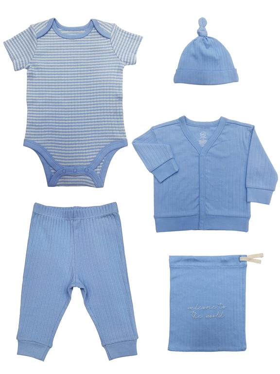 Organic Cotton Baby 4-Piece Take Me Home Layette Gift Set, Sizes Preemie-9 Months