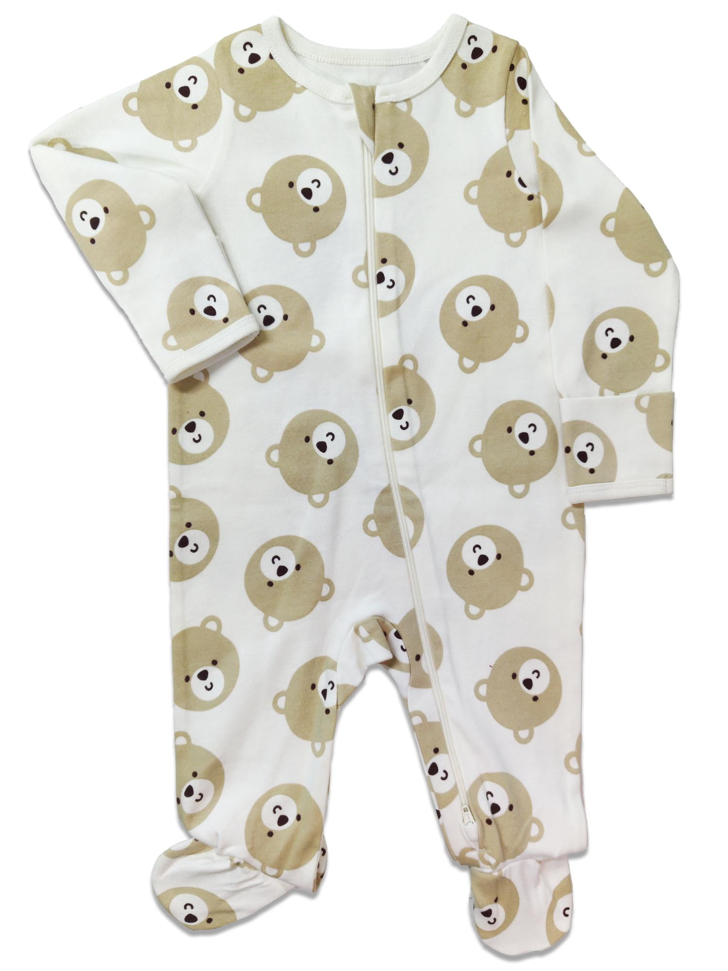 Wonder Nation Baby Gender Neutral Zip Front Footed Sleep N Play Pajamas, Sizes Preemie-6/9 Months