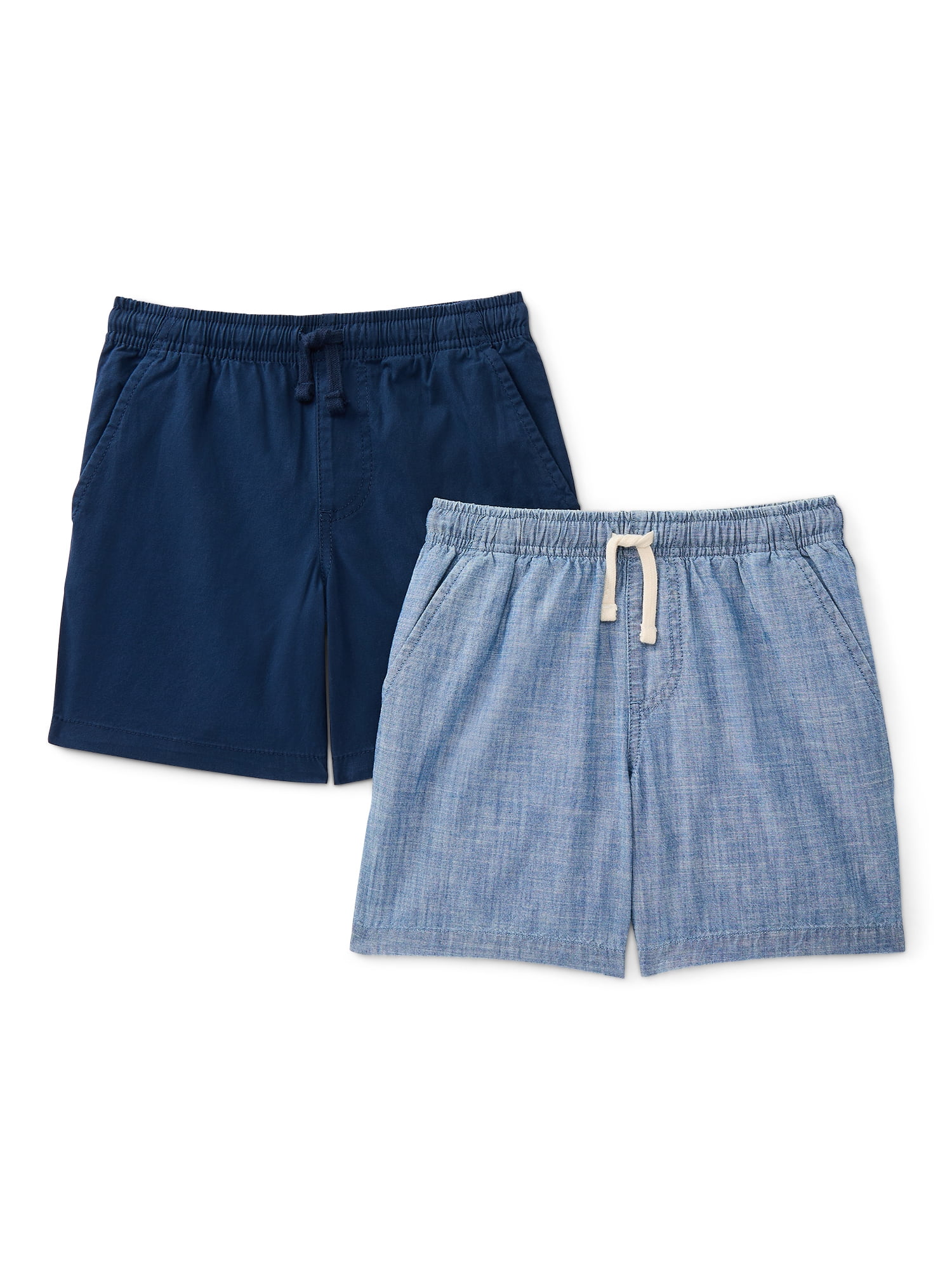 Wonder Nation Boys Pull On Shorts, 2-Pack, Sizes XS-2XL & Husky