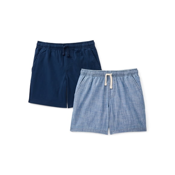 Wonder Nation Boys Pull On Shorts, 2-Pack, Sizes XS-2XL & Husky
