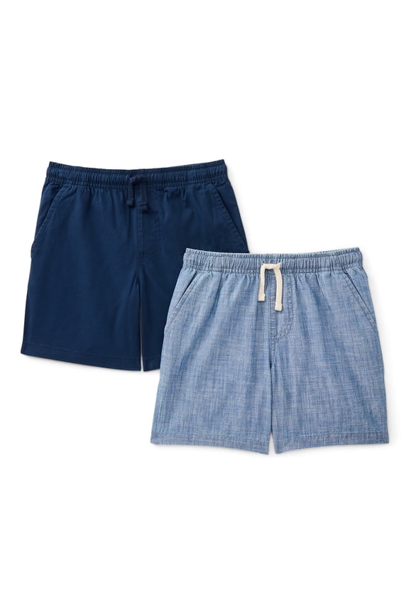 Boys Pull On Shorts, 2-Pack, Sizes XS-2XL & Husky
