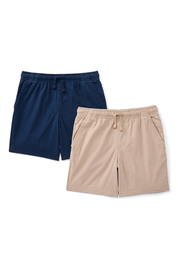 Boys Pull On Shorts, 2-Pack, Sizes XS-2XL & Husky