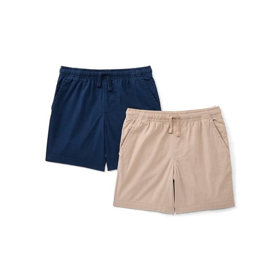 Wonder Nation Boys Pull On Shorts, 2-Pack, Sizes XS-2XL & Husky