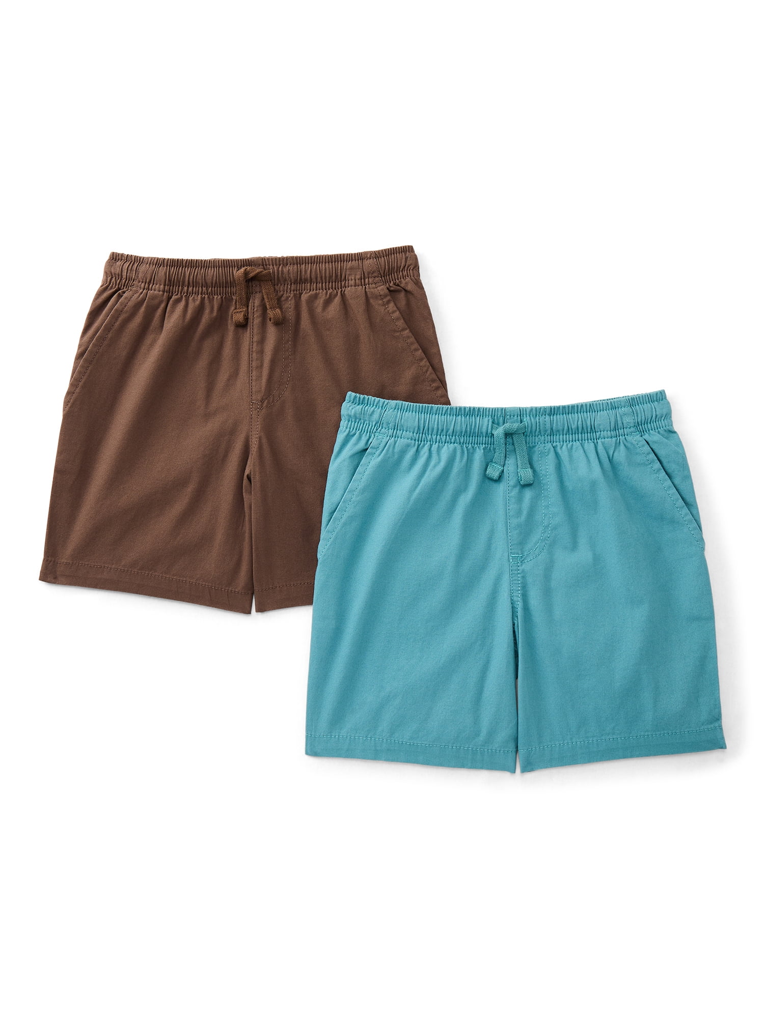 Wonder Nation Boys Pull On Shorts, 2-Pack, Sizes XS-2XL & Husky